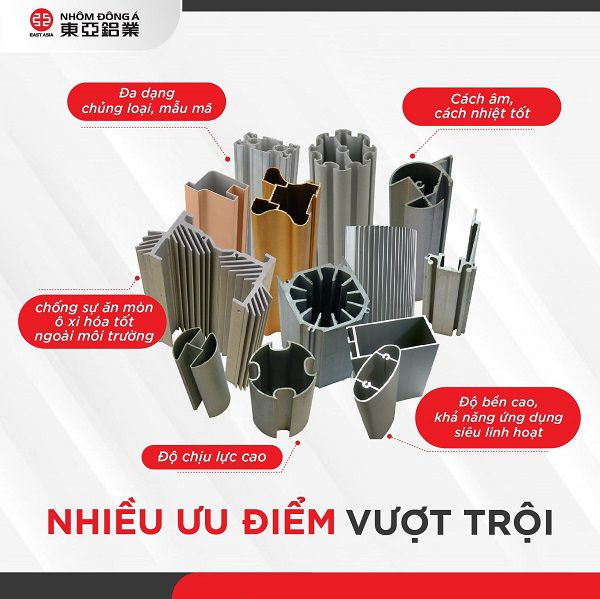 Ưu điểm của vật liệu nhôm đông á