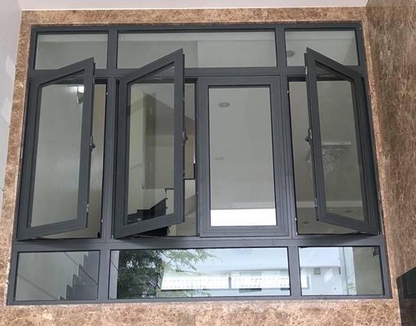 cửa sổ 4 cánh nhôm kính