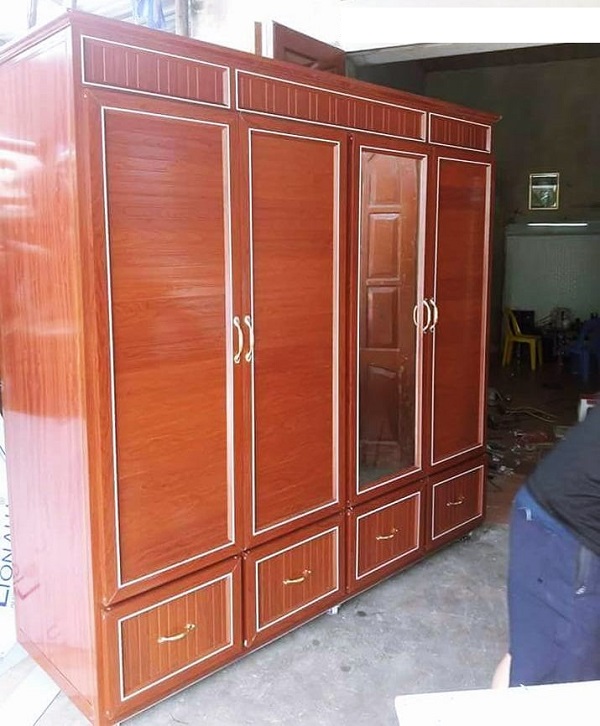 Mẫu tủ Nhôm Giả Gỗ